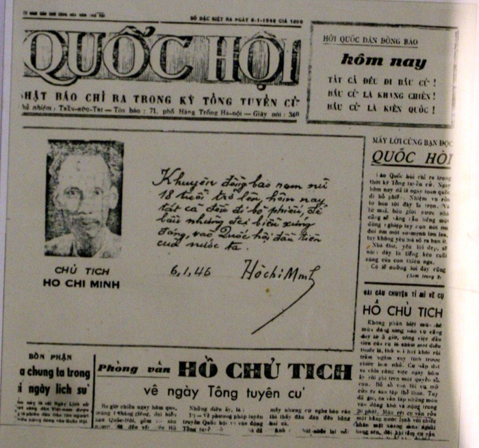 Khuyên đồng bào đi bỏ phiếu, báo Quốc hội, đăng ngày 6/1/1946